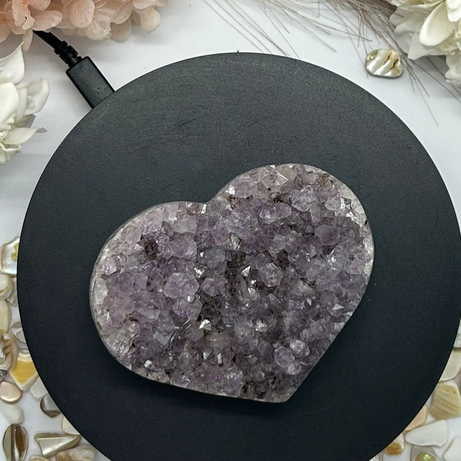 Amethyst Cluster Heart