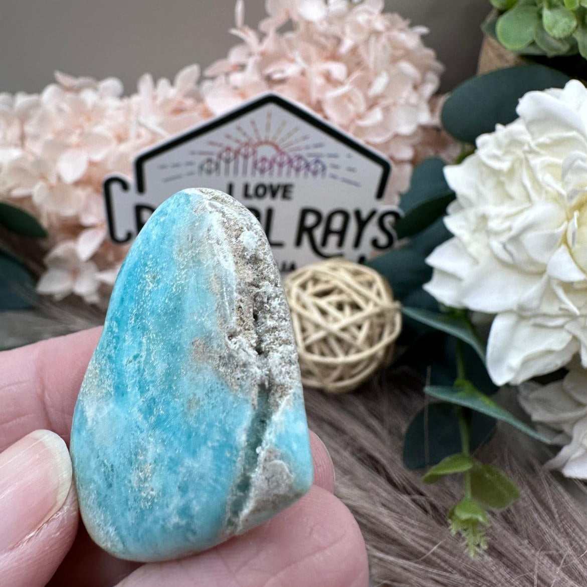 Blue Aragonite Heart