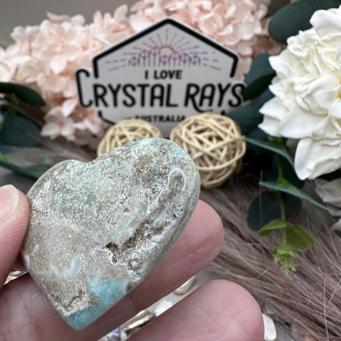 Blue Aragonite Heart