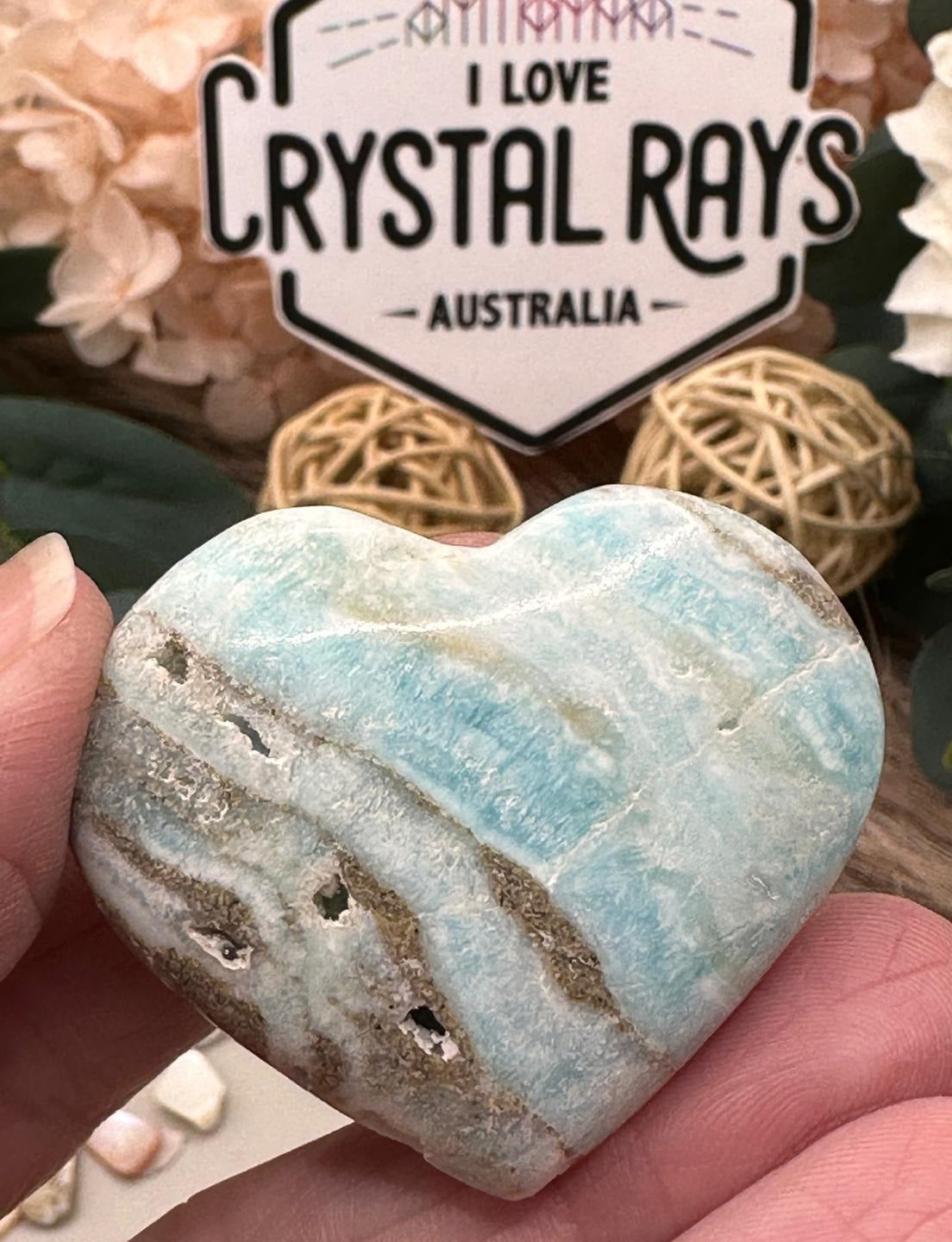 Blue Aragonite Heart