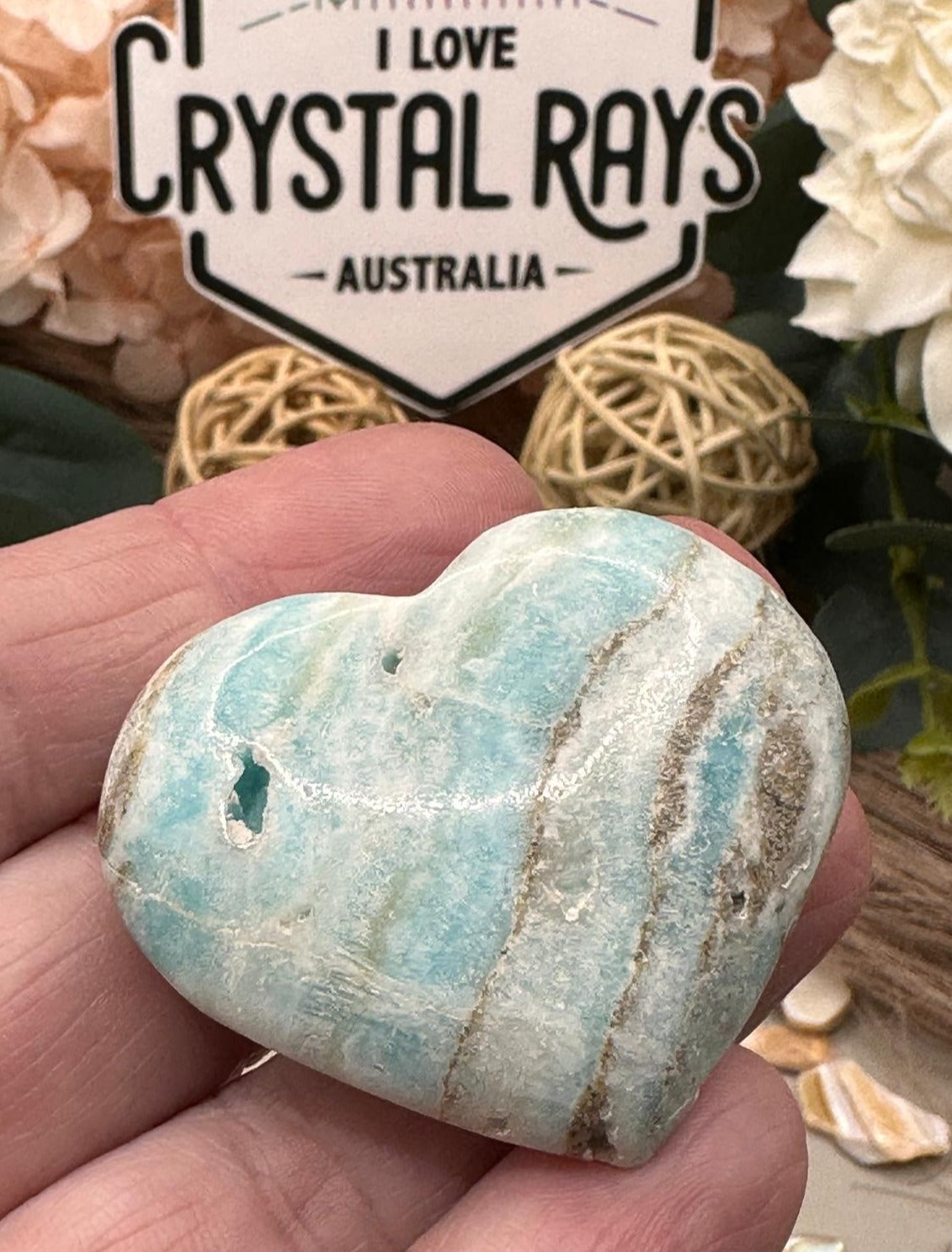 Blue Aragonite Heart
