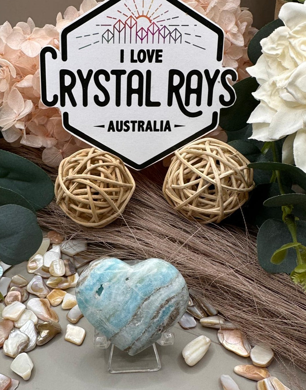 Blue Aragonite Heart