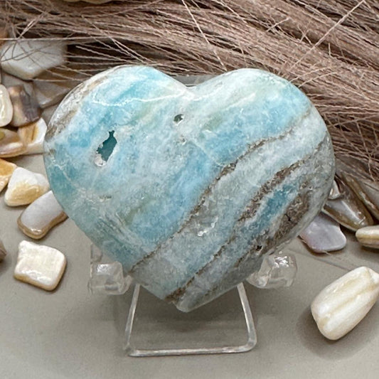Blue Aragonite ~ Heart Carving