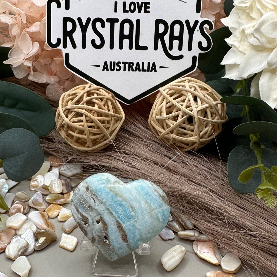 Blue Aragonite Heart