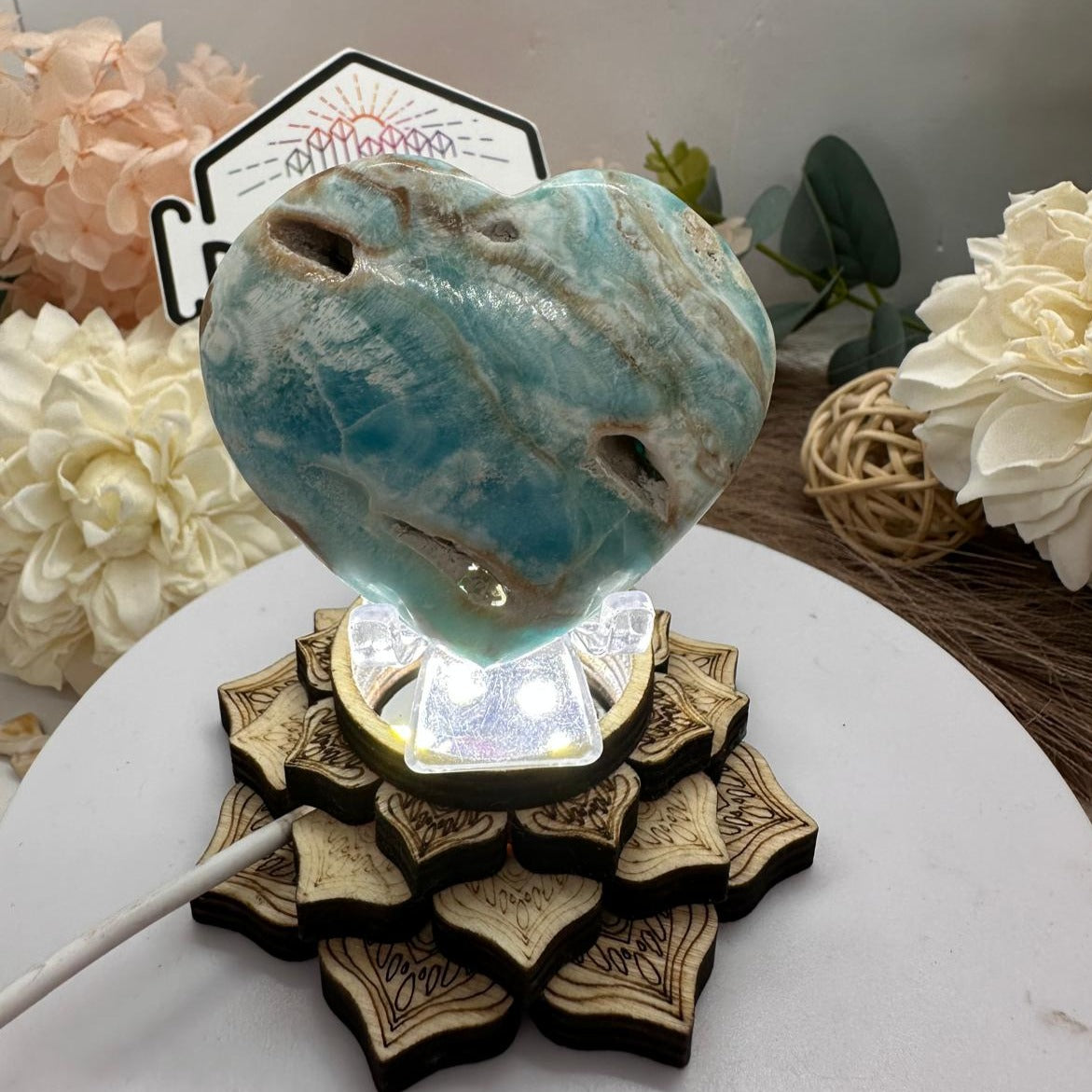 Blue Aragonite Heart