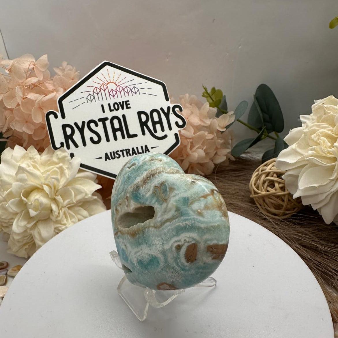 Blue Aragonite Heart