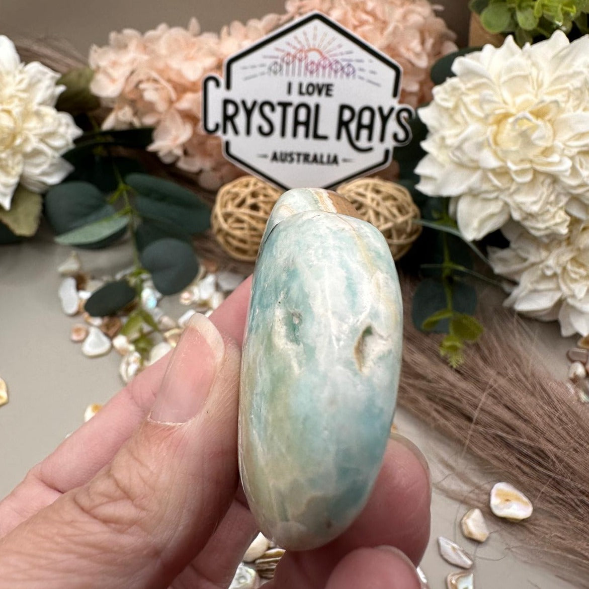Blue Aragonite Heart