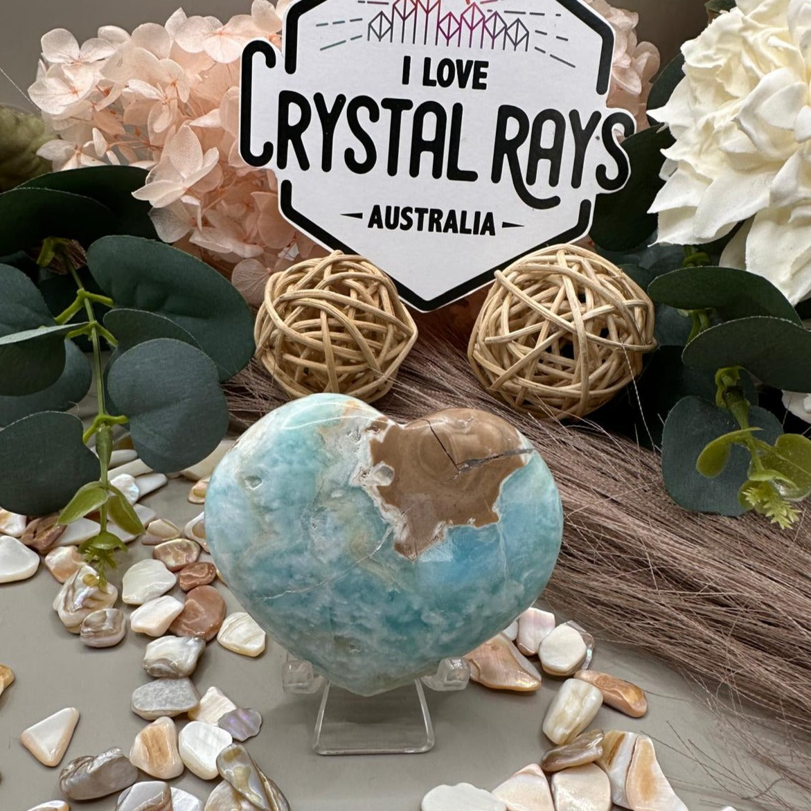 Blue Aragonite Heart