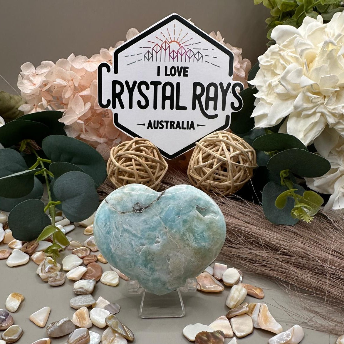Blue Aragonite Heart