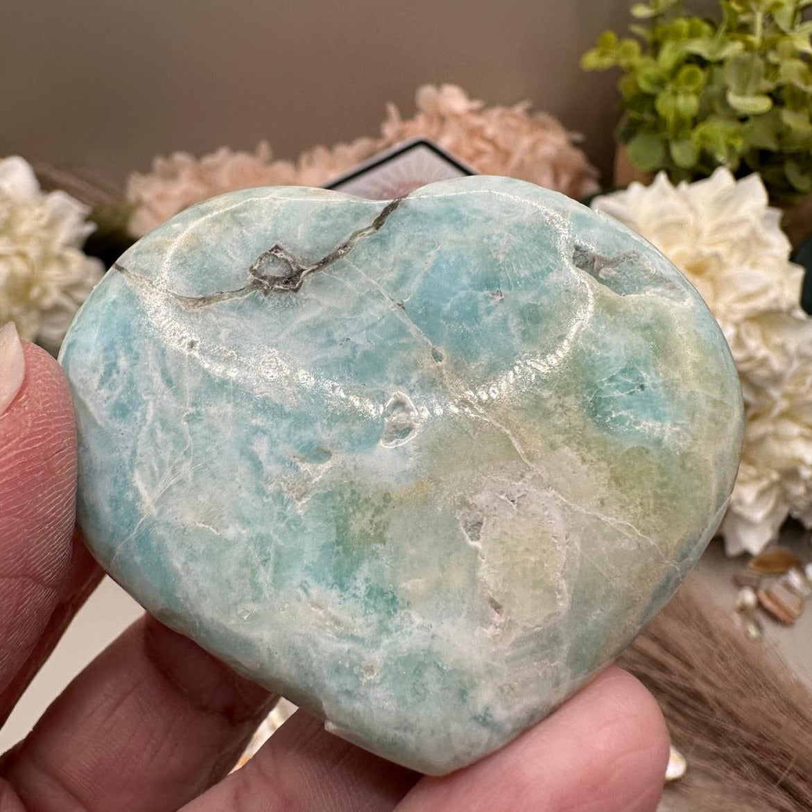 Blue Aragonite Heart