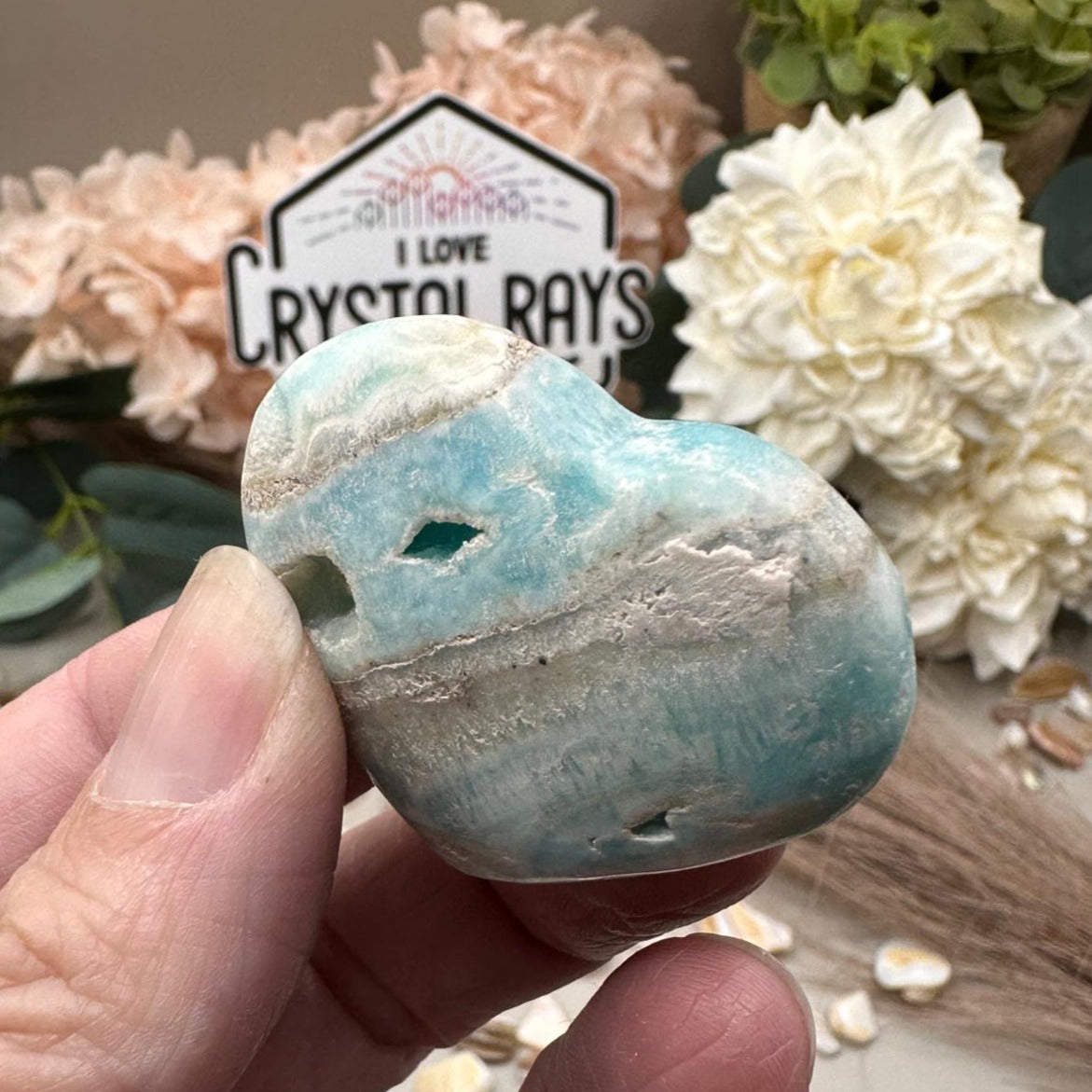 Blue Aragonite Heart