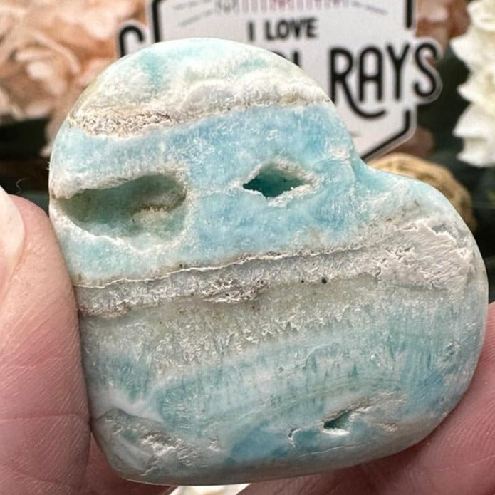 Blue Aragonite Heart