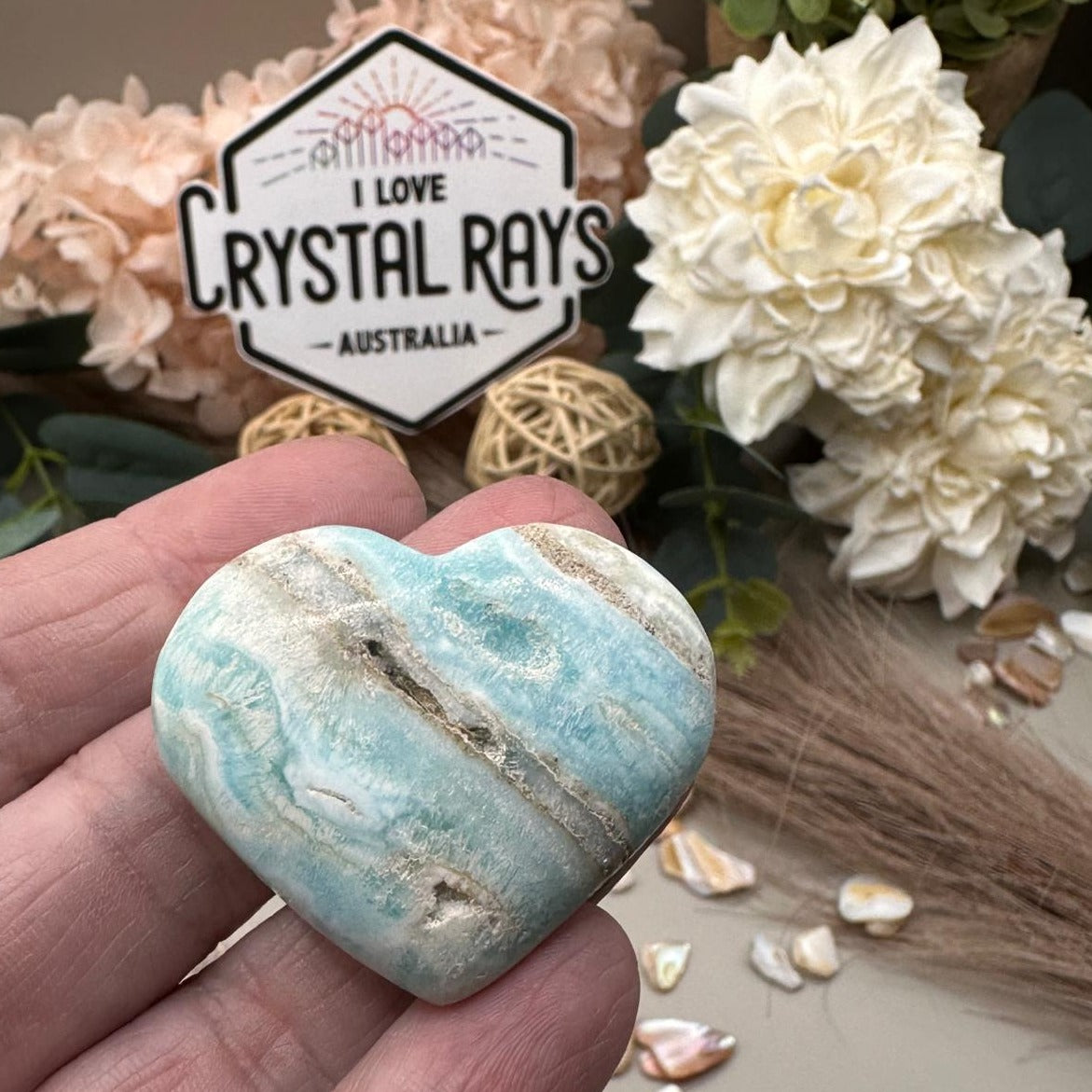 Blue Aragonite Heart