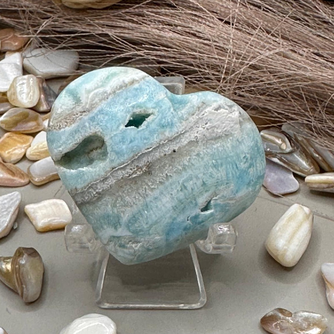 Blue Aragonite Heart