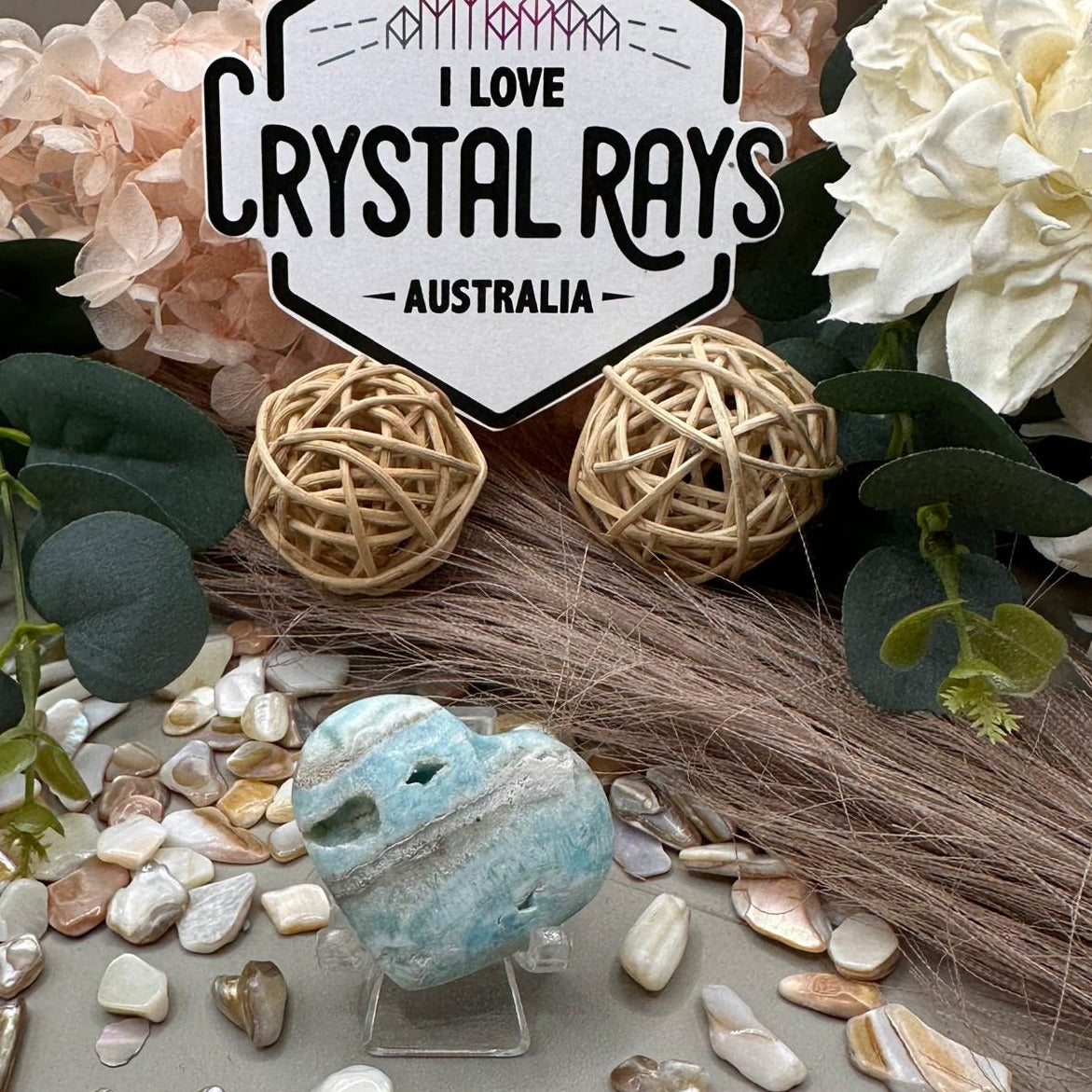 Blue Aragonite Heart