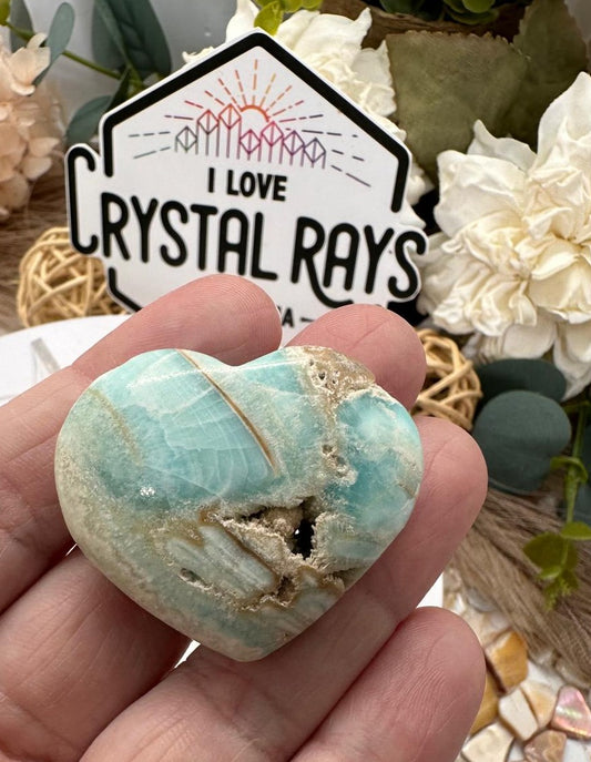 Blue Aragonite ~ Heart