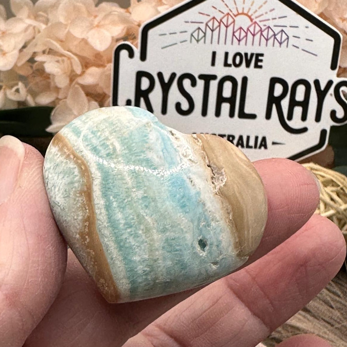 Blue Aragonite Heart