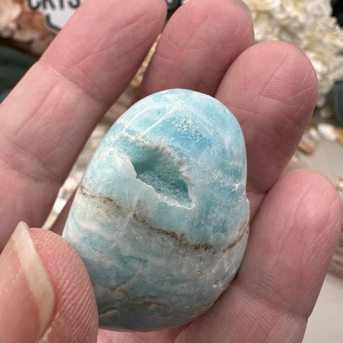 Blue Aragonite Heart