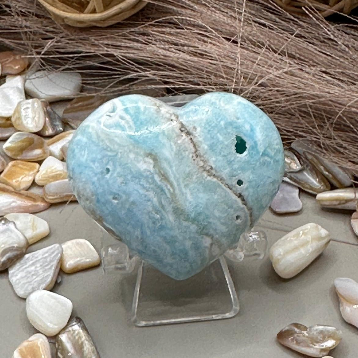 Blue Aragonite Heart