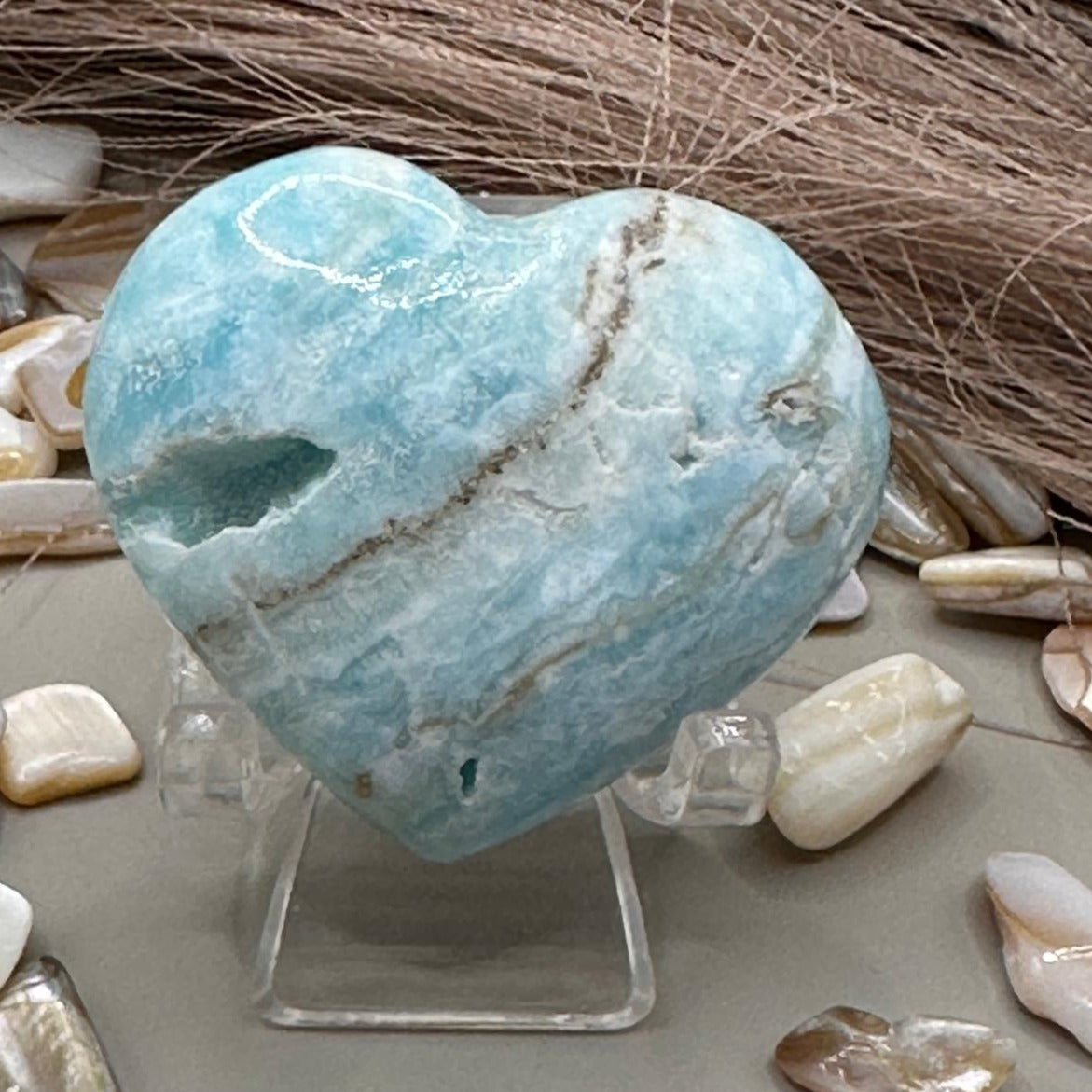 Blue Aragonite Heart