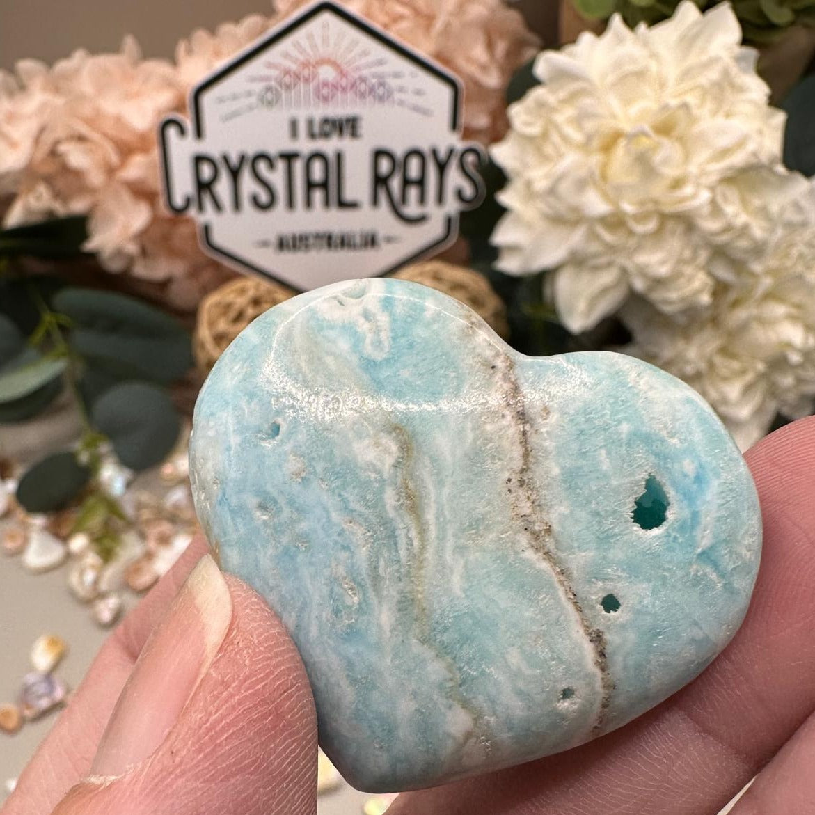 Blue Aragonite Heart