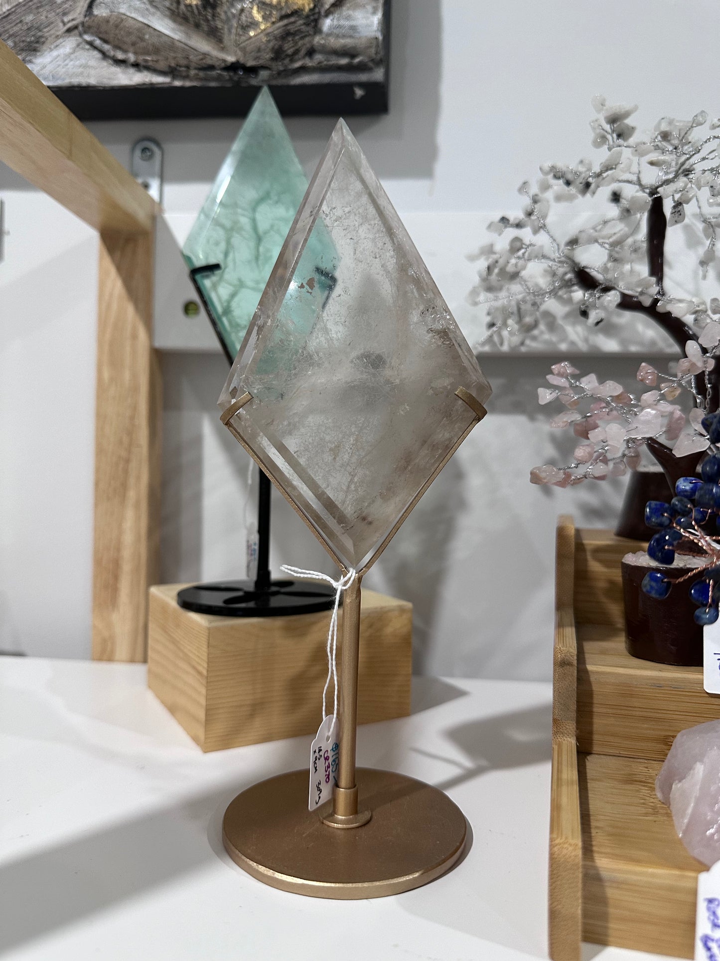 Smoky Quartz Diamond + Stand 309g
