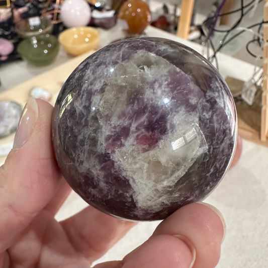 Tourmaline in Purple Mica Sphere