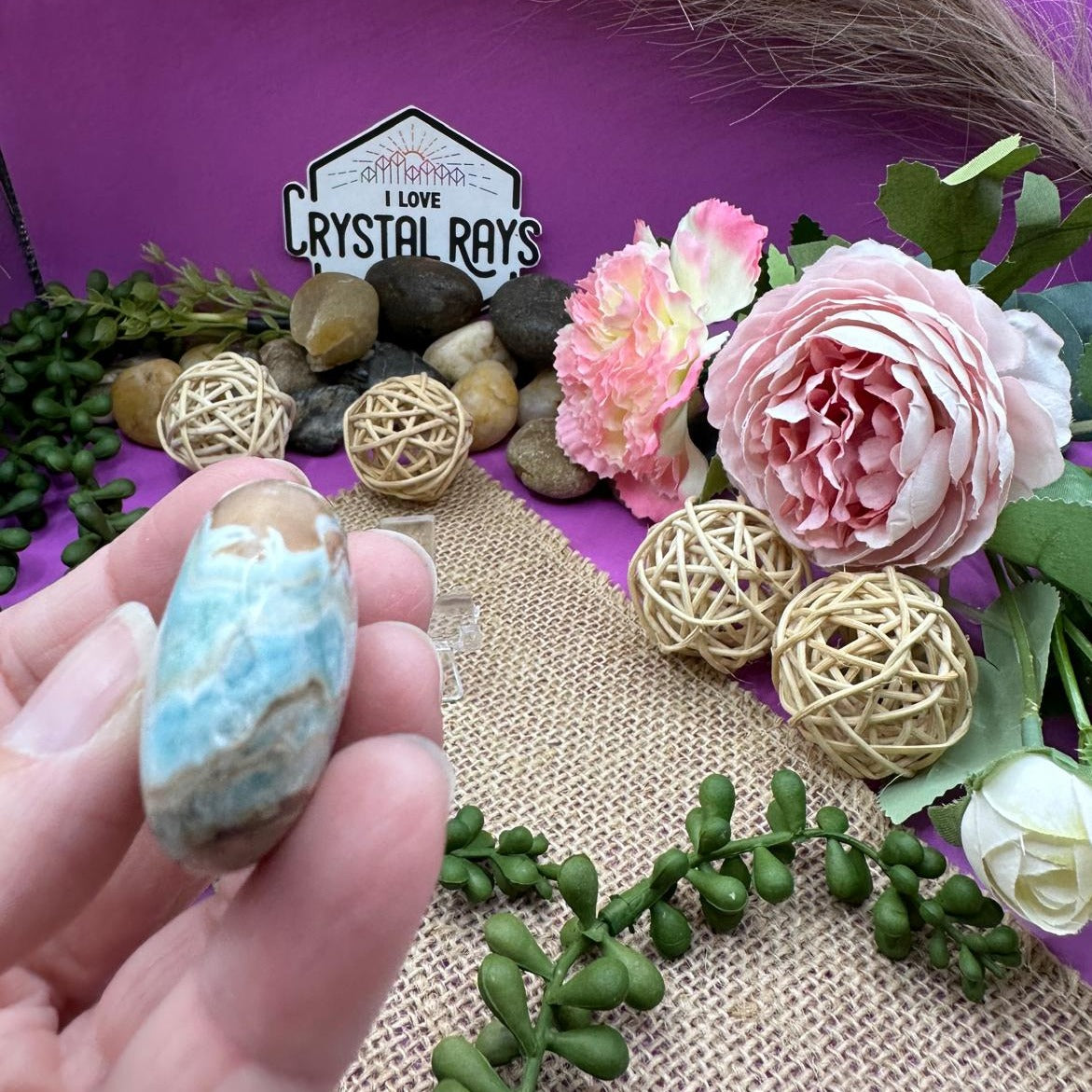 Blue Aragonite Palm