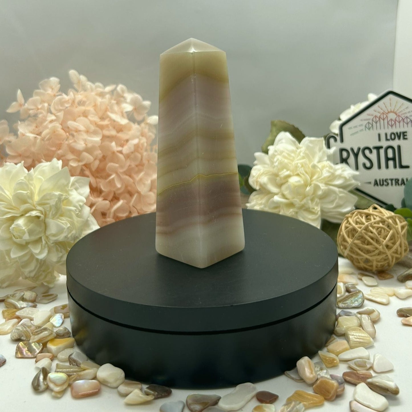 Pink Banded Onyx Tower