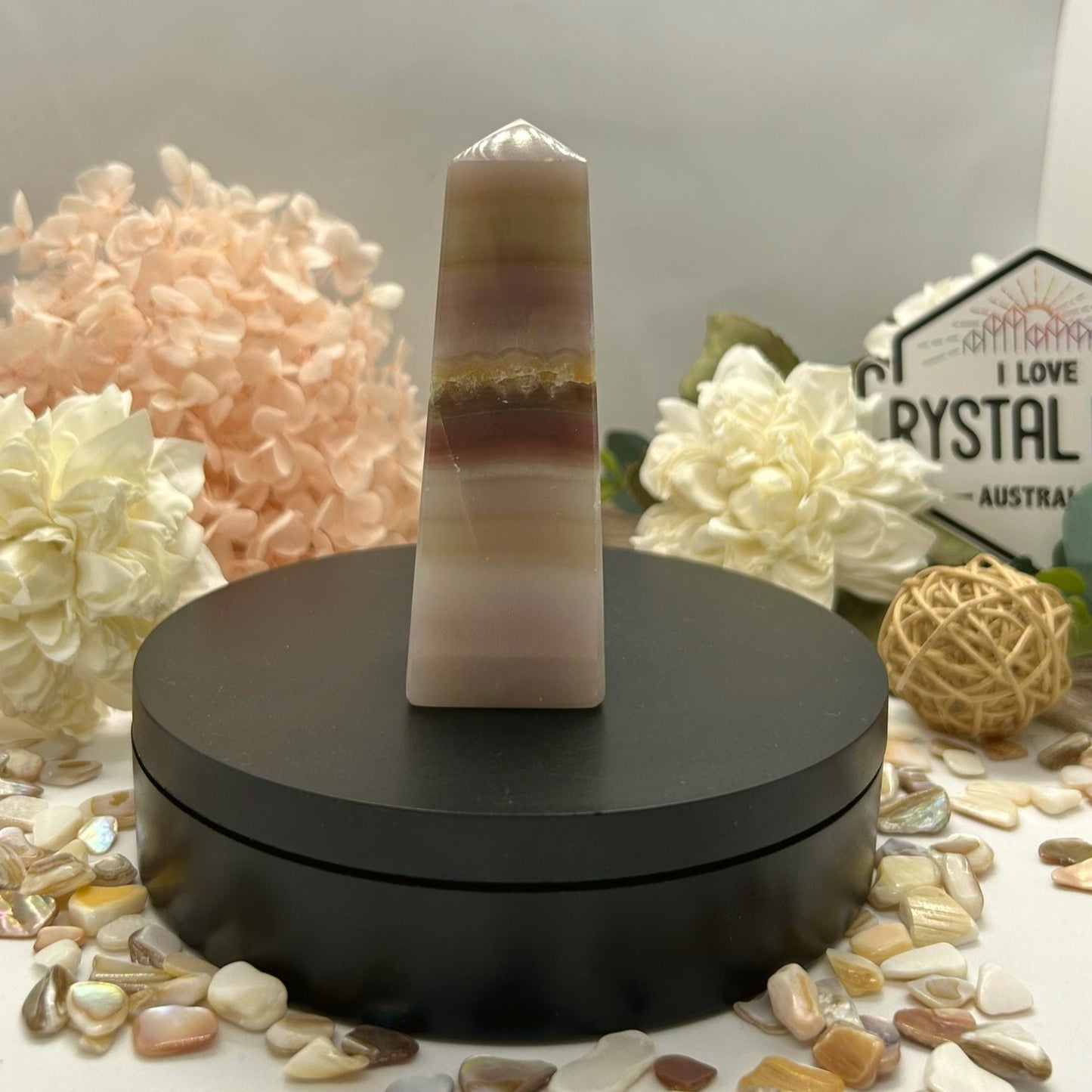 Pink Banded Onyx Tower