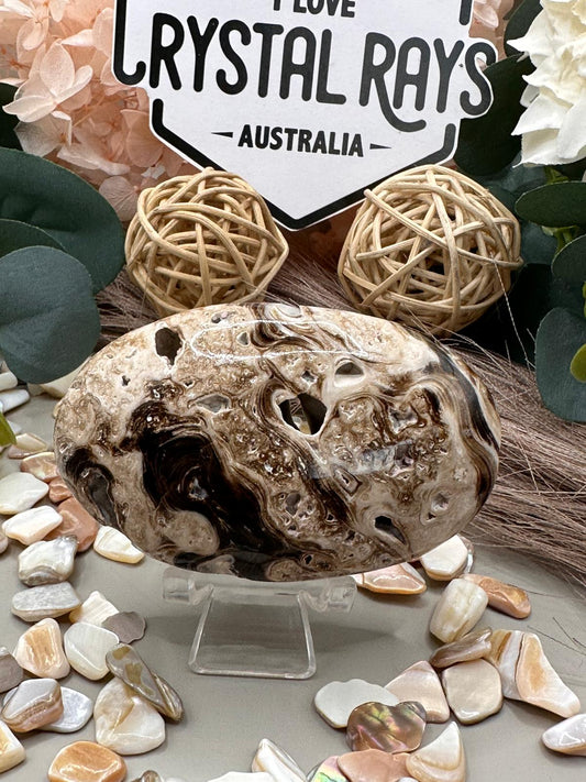 Chocolate Calcite ~ Palm stone