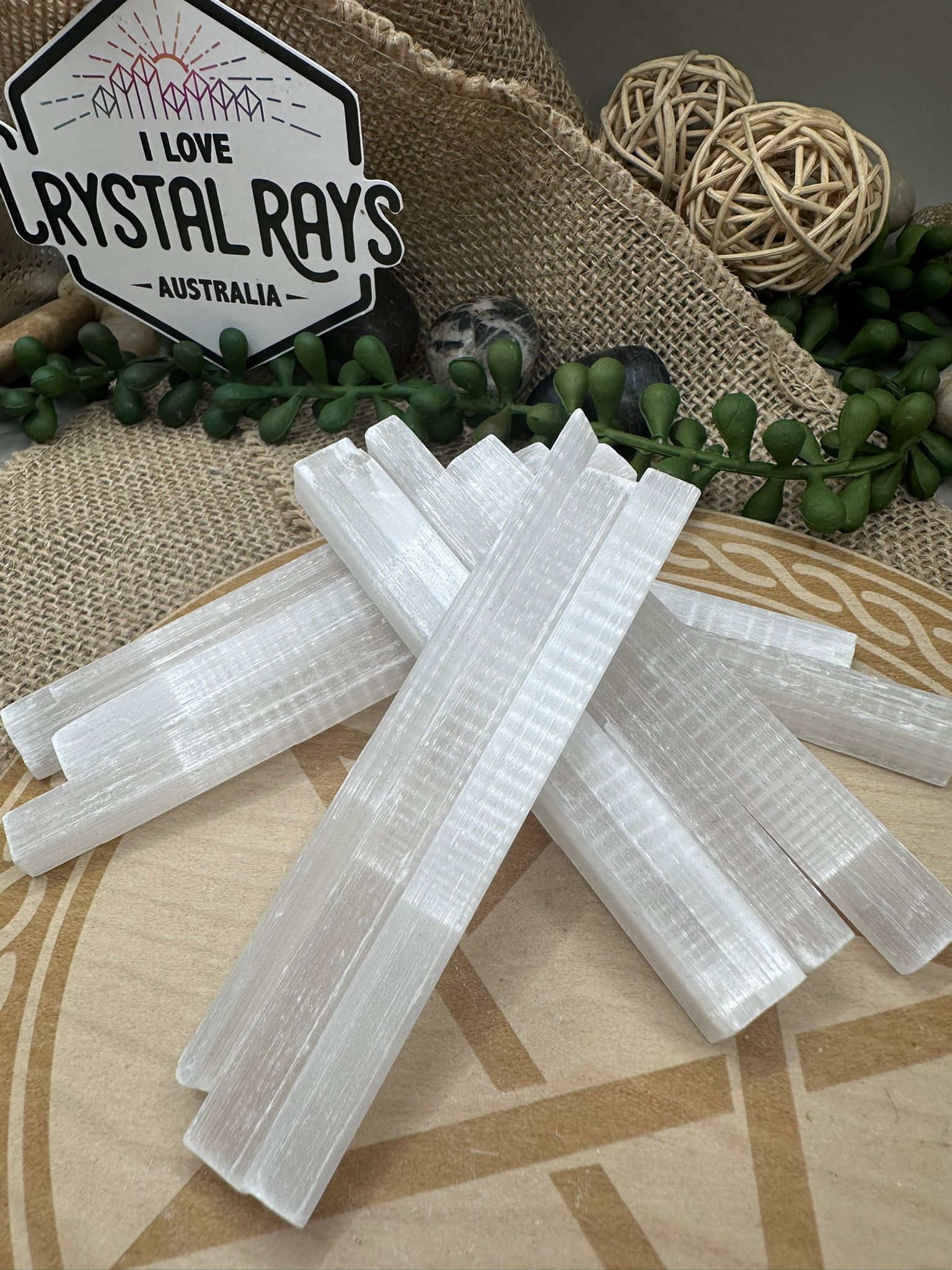 Selenite flat wand stick