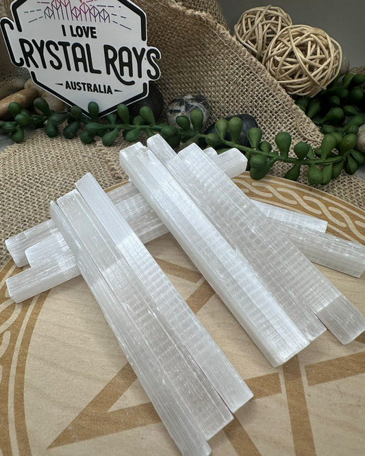 Selenite flat wand stick