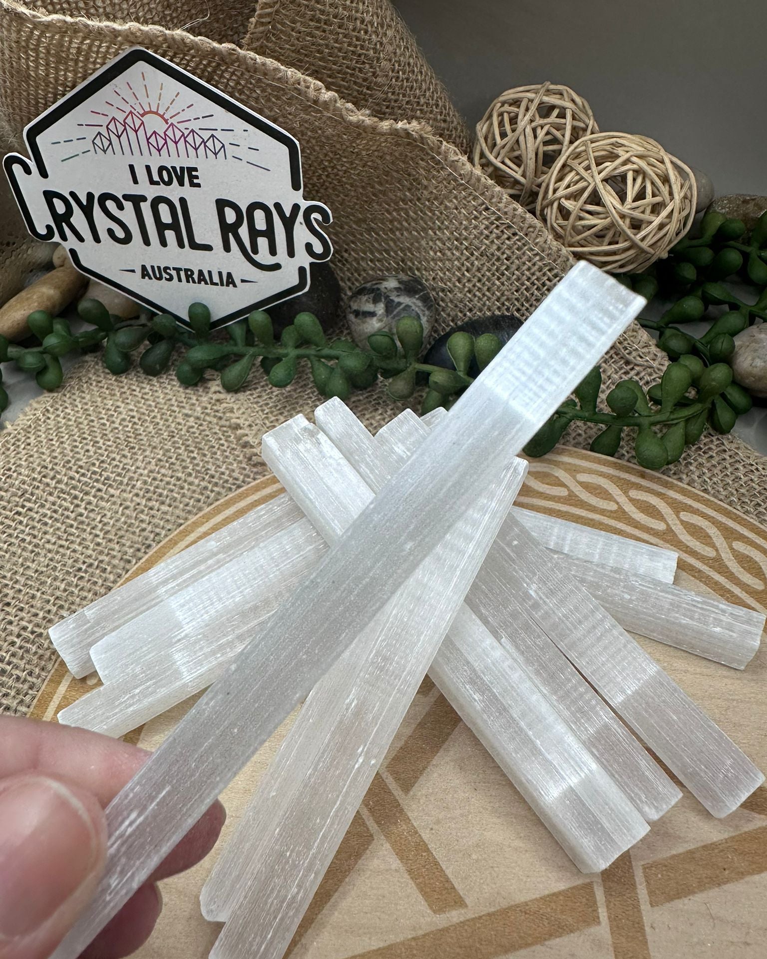 Selenite flat wand stick
