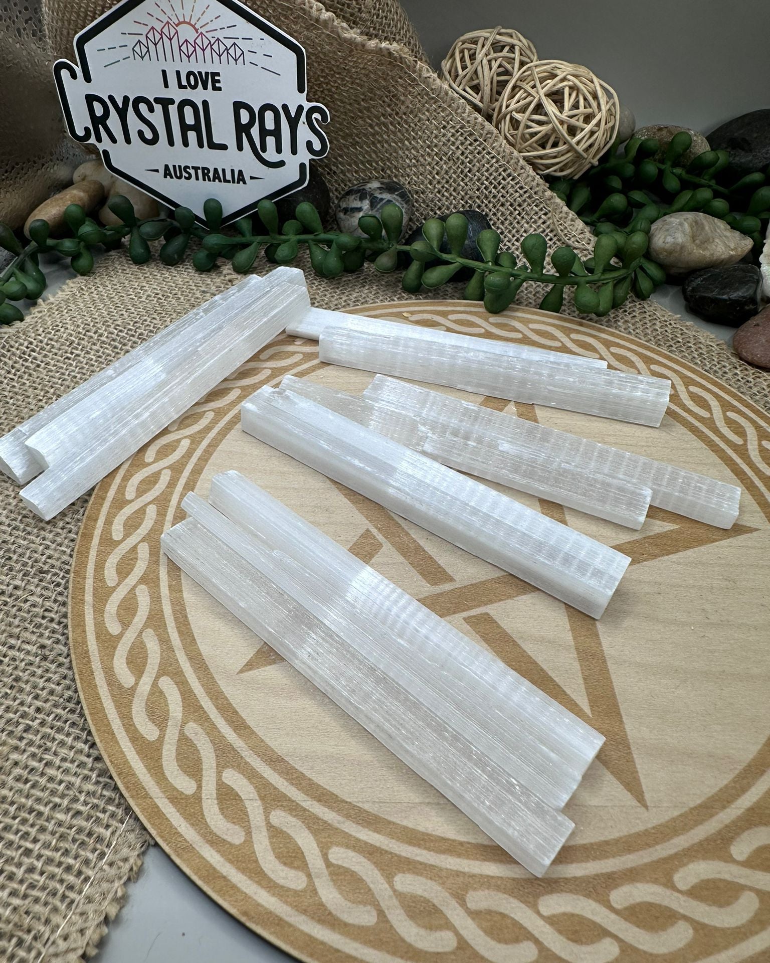 Selenite flat wand stick