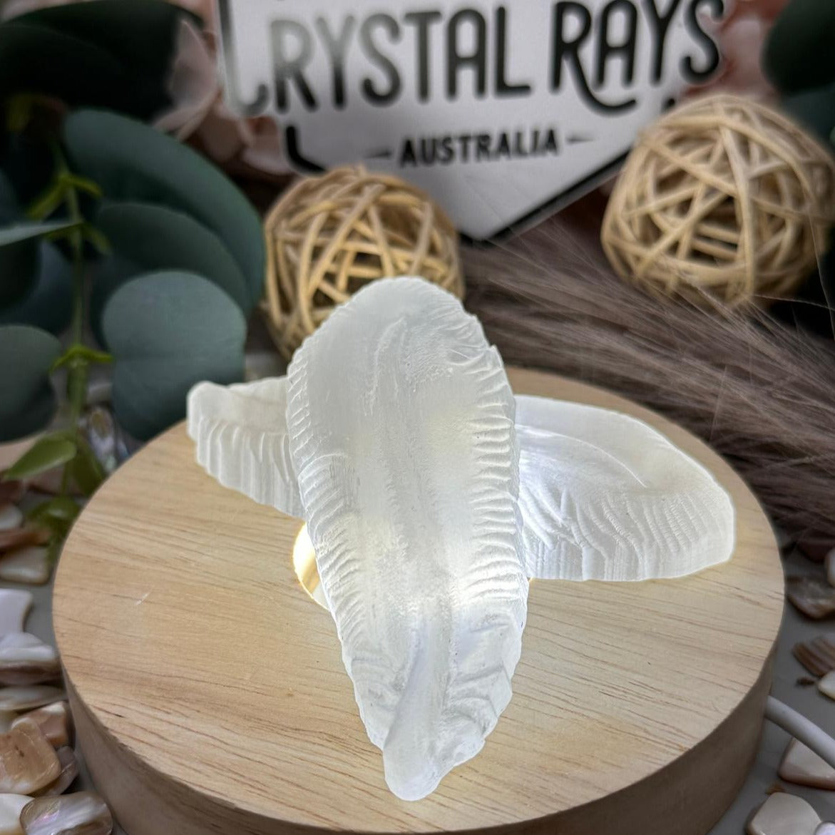 Selenite Feather Carving 43g