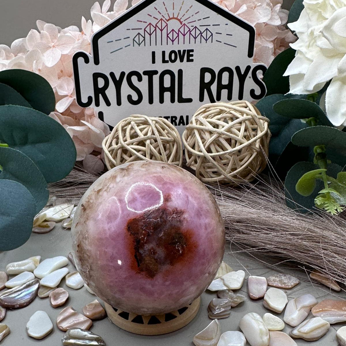 Pink Aragonite Sphere