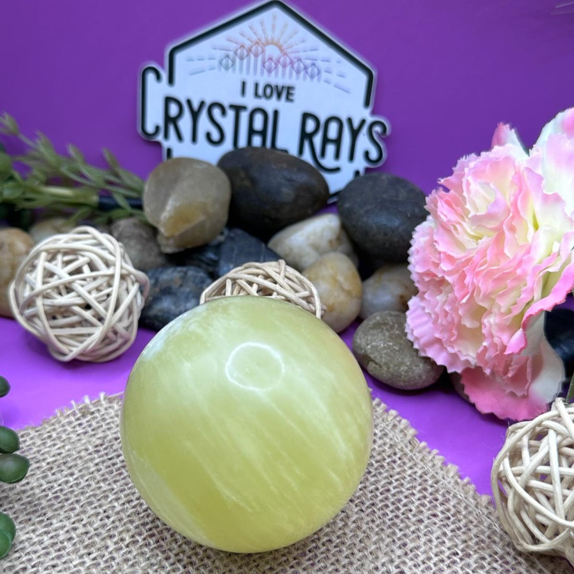Yellow Calcite Sphere 302g