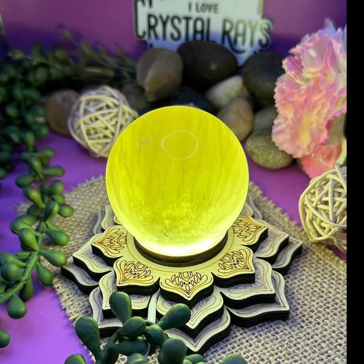 Yellow Calcite Sphere 302g