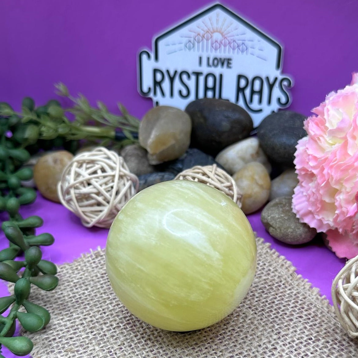 Yellow Calcite ~ Sphere