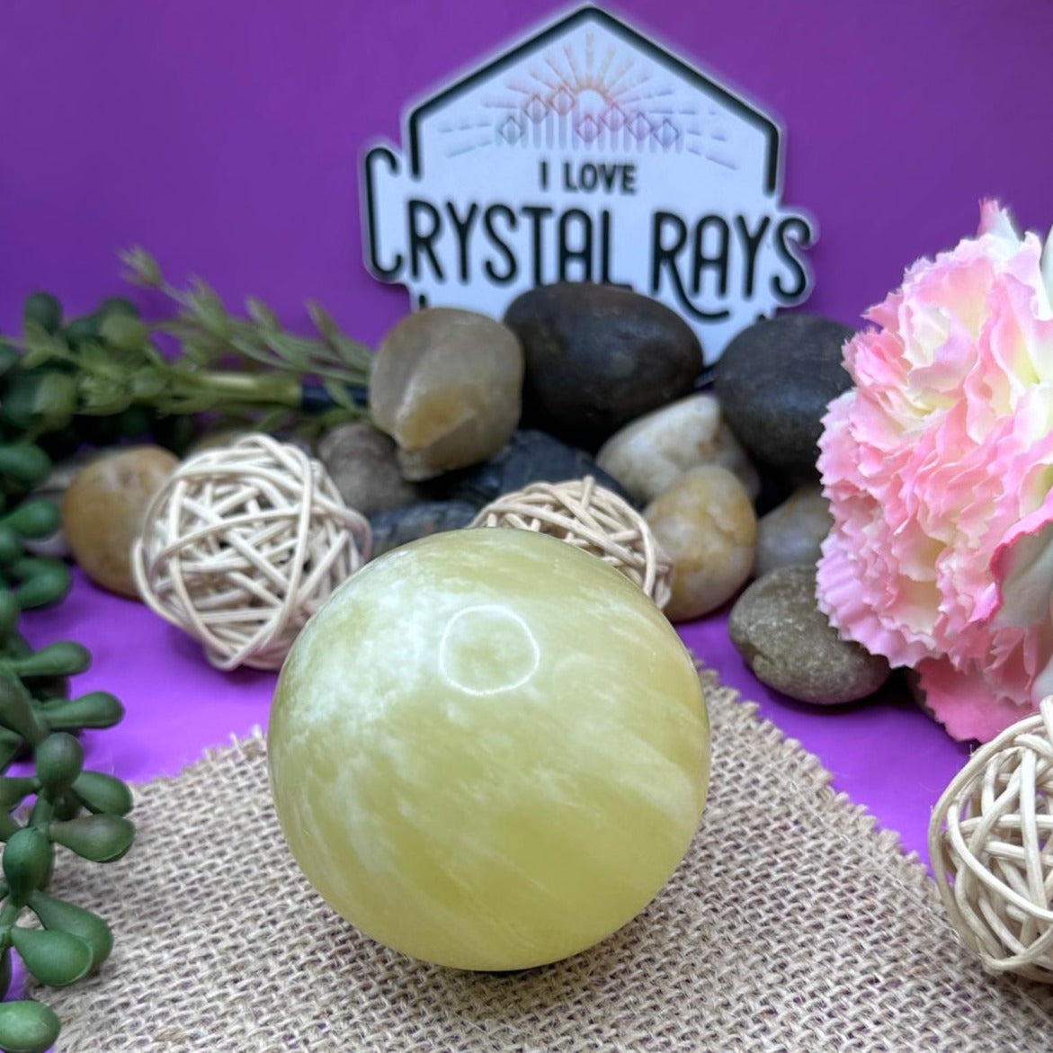 Yellow Calcite Sphere 302g
