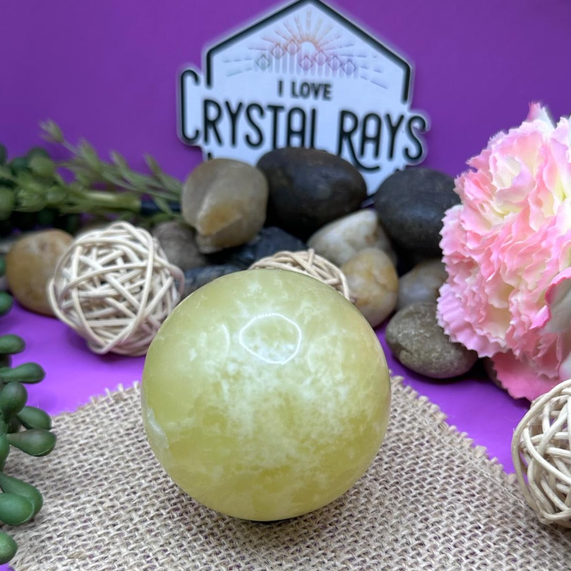 Yellow Calcite Sphere 302g