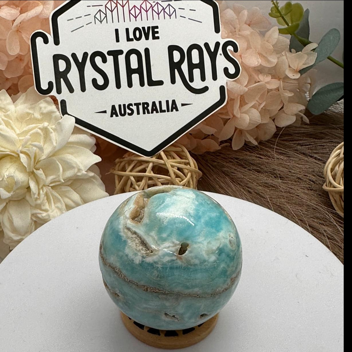 Blue Aragonite Sphere