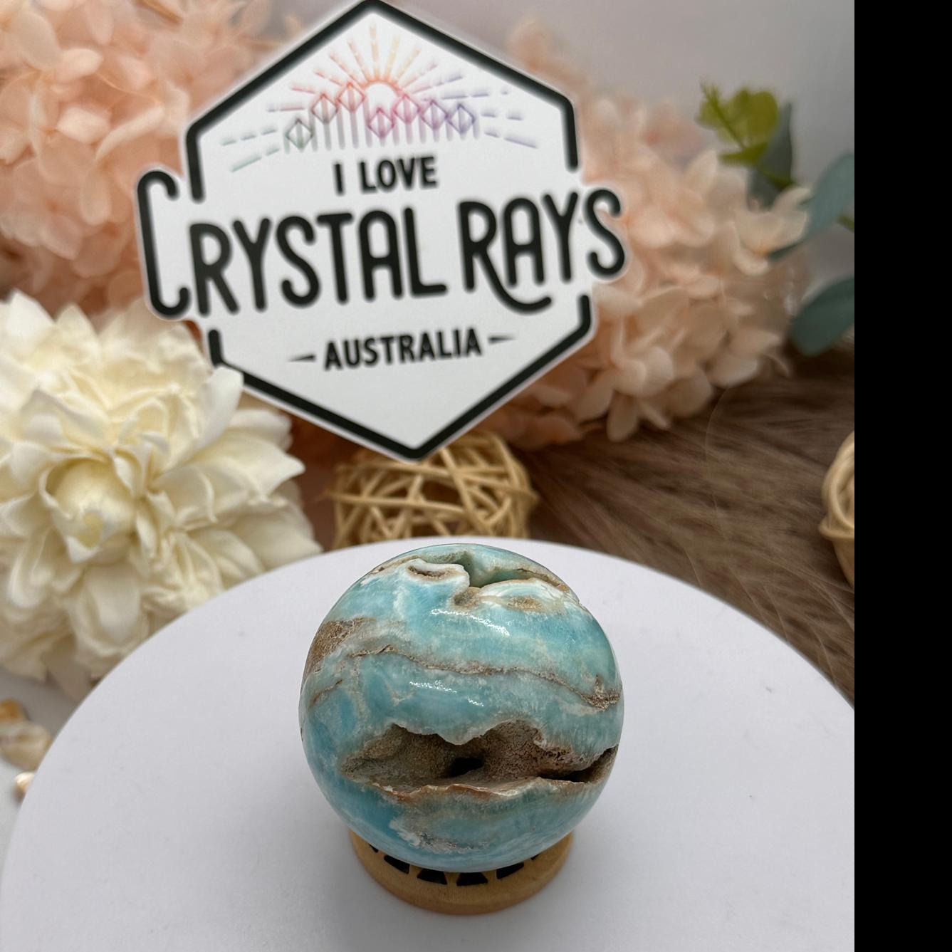 Blue Aragonite Sphere