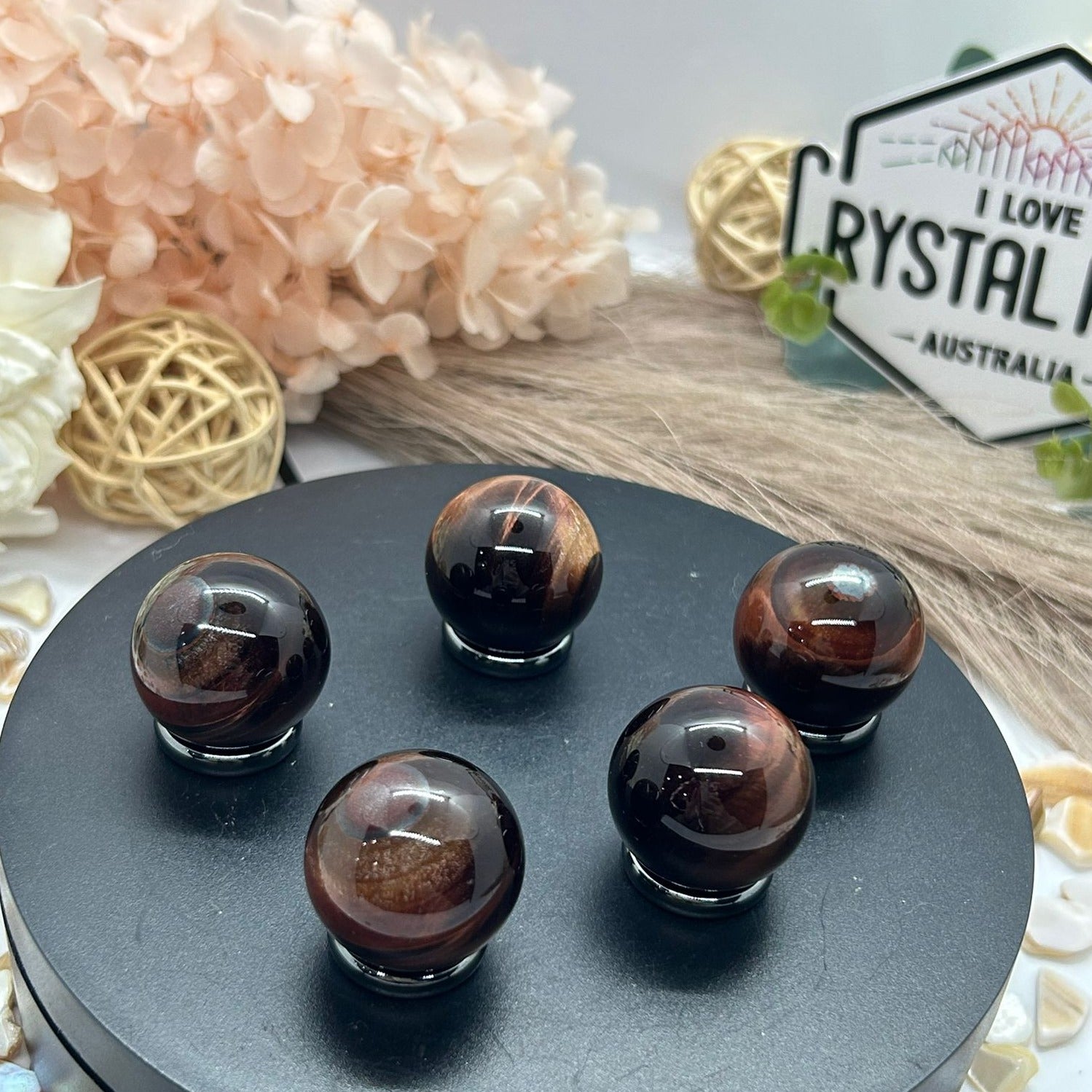 Red Tigers eye sphere