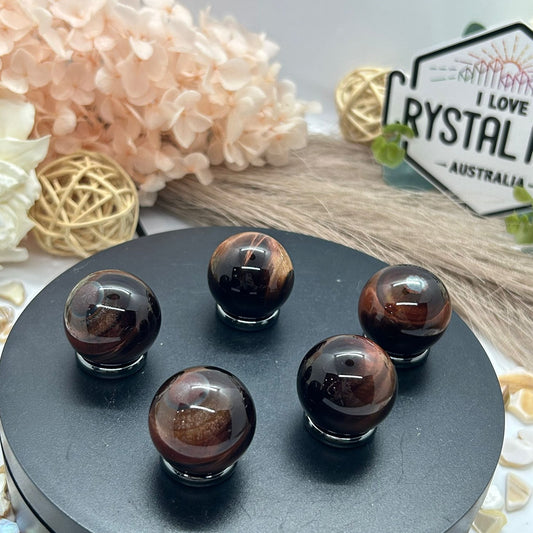 Red Tigers eye sphere