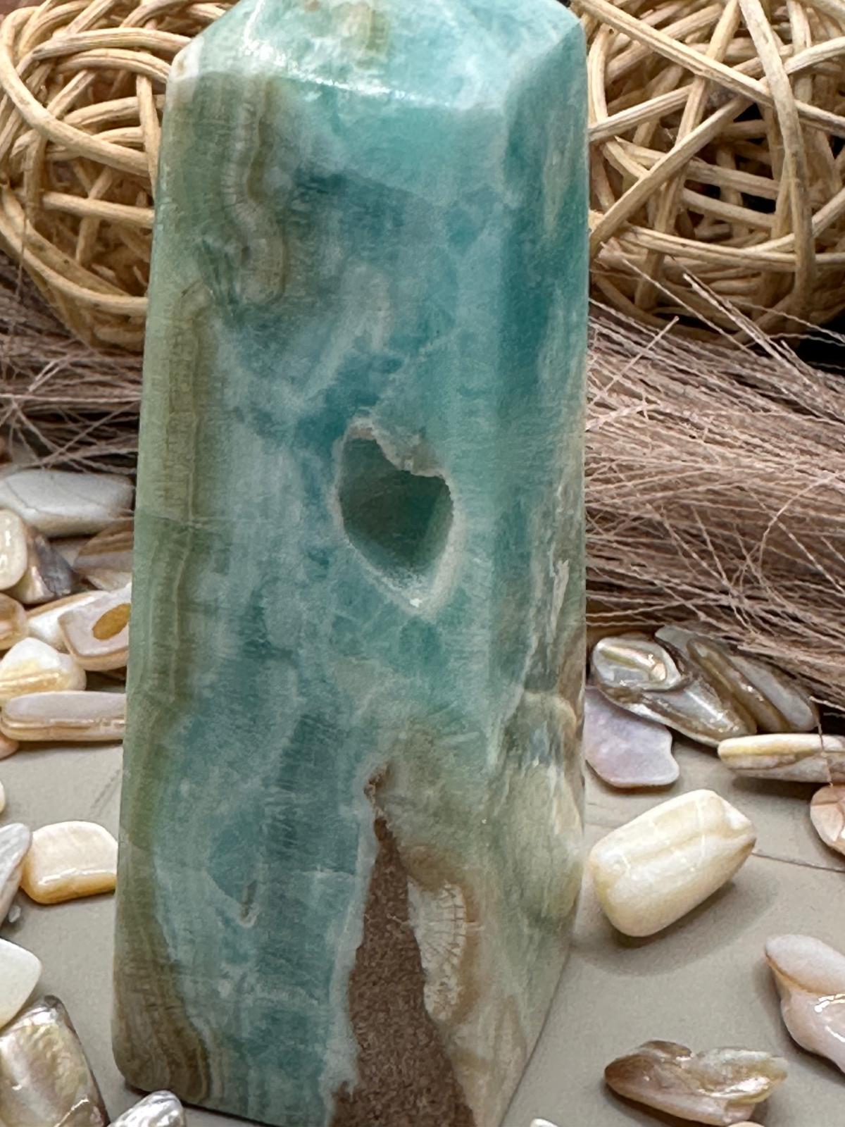 Blue Aragonite ~ Tower