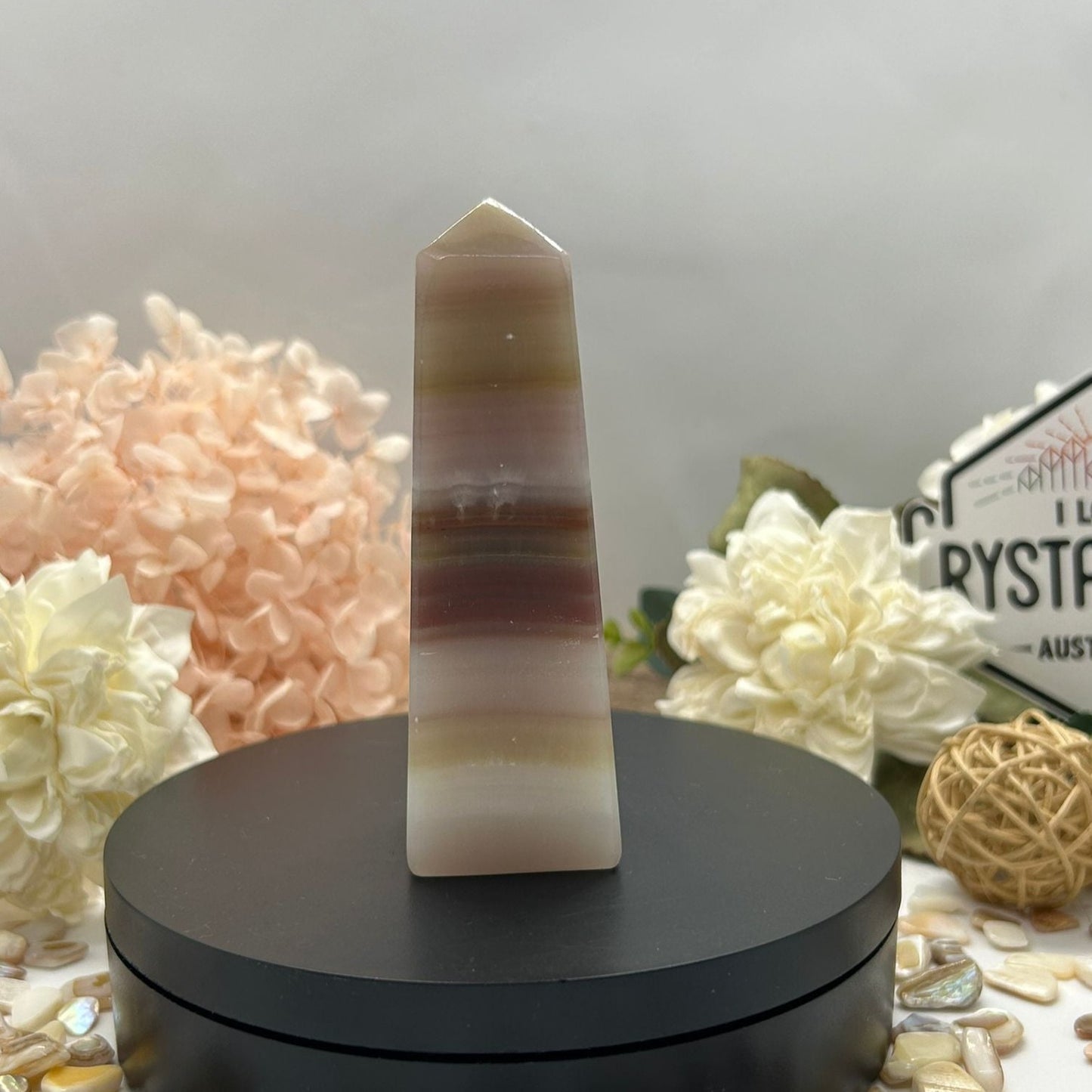 Pink Banded Onyx Tower