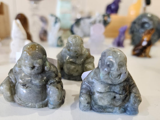 Labradorite ~ Buddha carvings