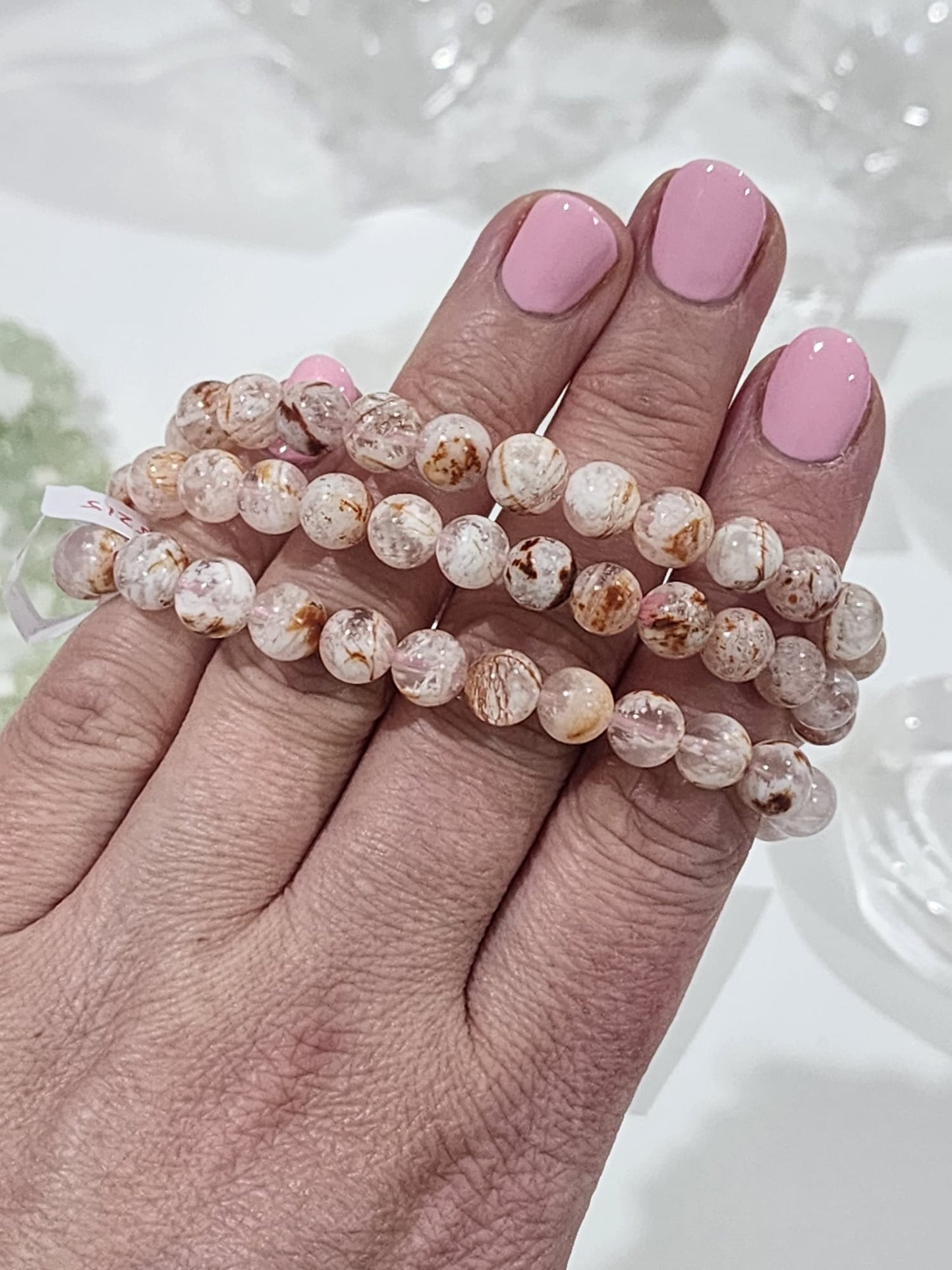 White Phantom Quartz Bracelet 9mm